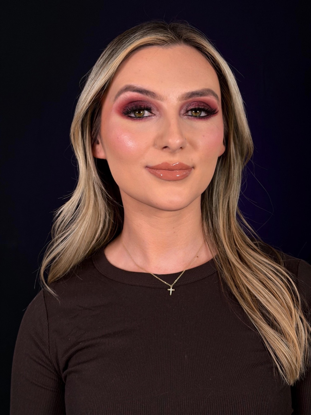 Burgundy smokey eye editorial glam by Blossom Beauty Studio by Dani, Clifton New Jersey